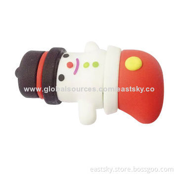 Custom Snowman Shape USB flash drive, made of soft PVC material, OEM orders are welcomeNew